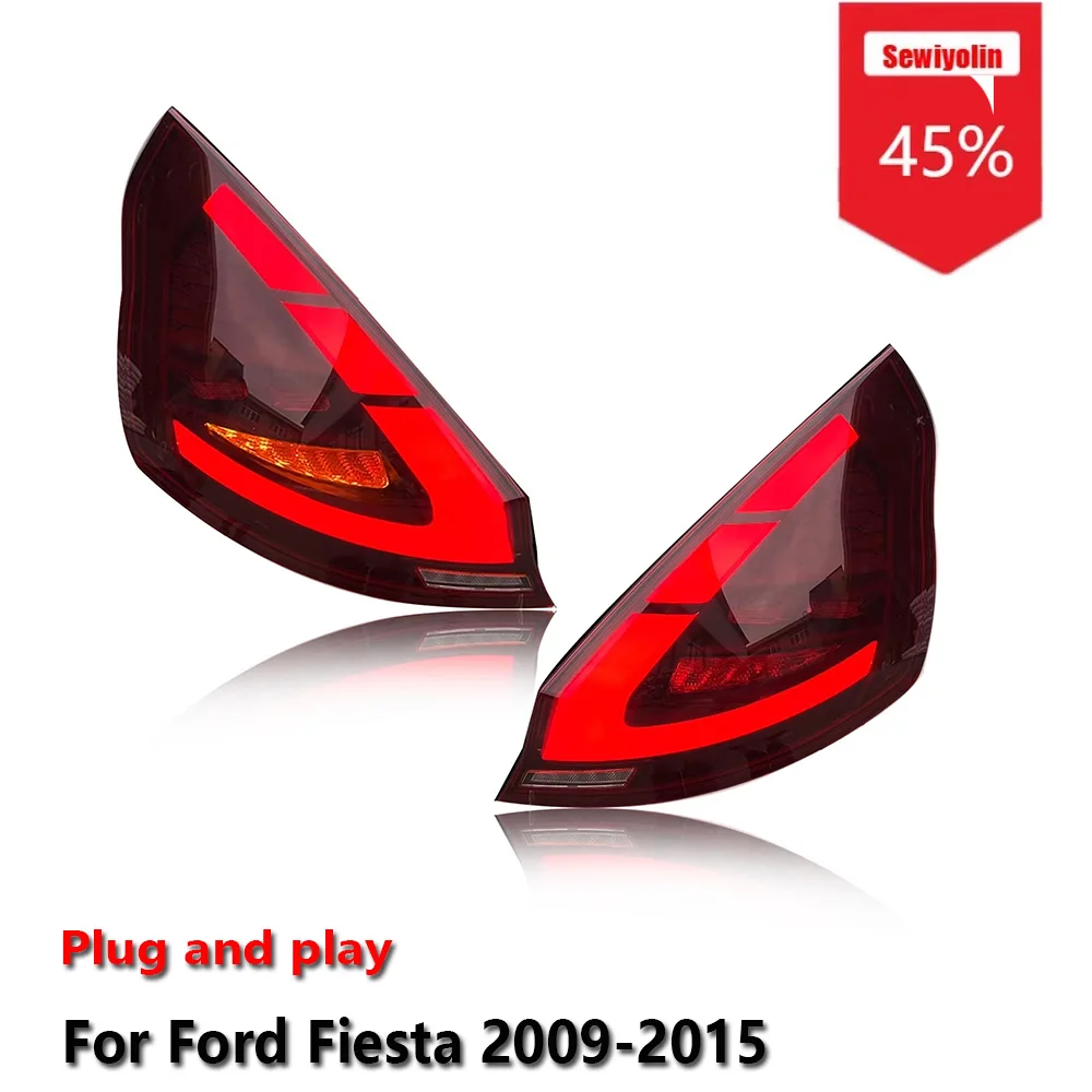 

Sewiyolin Car LED Tail Light Accessories For Ford Fiesta 2009-2015 DRL Brake Turn Signal Lamp Plug and Play