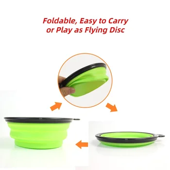 New 1000ml Large Collapsible Dog Pet Folding Silicone Bowl Outdoor Travel Portable Puppy Food Container Feeder Dish Bowl 2