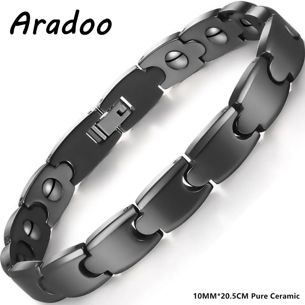 Aradoo Premium Ceramic Hematite Magnetic Bracelet Jewelry Gifts