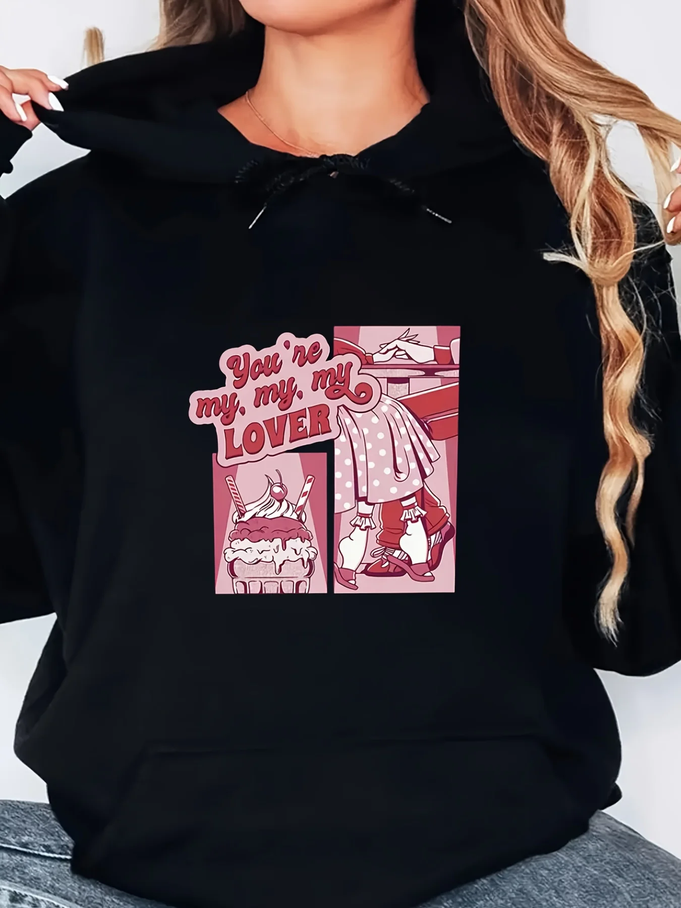 

Осенне-зимняя толстовка из чистого хлопка с милым мультяшным графическим принтом для мужчин и женщин, уличные виды спорта на открытом воздухе, тренд бренда