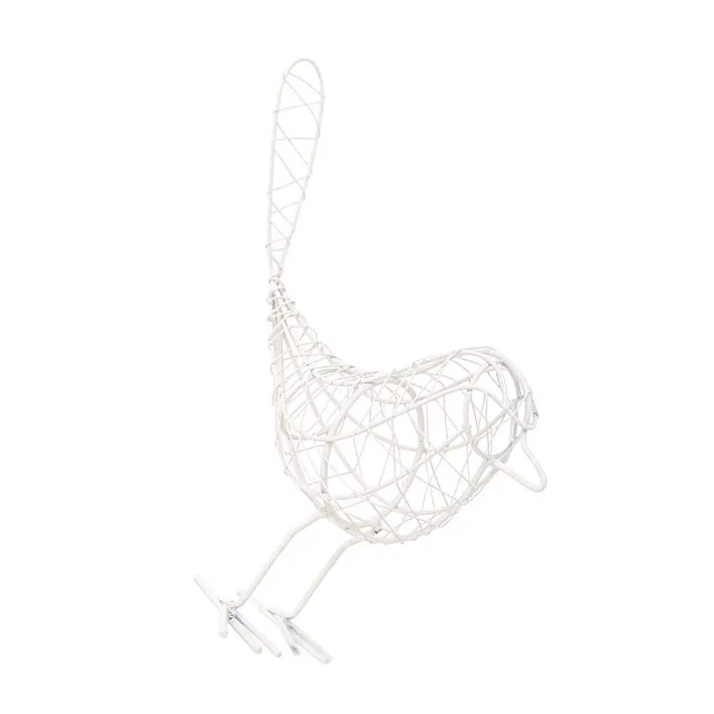 

Iron Wire naments 20x23cm Wrought Iron Bird naments White Small Sculpture Bedroom Decor Photography Gifts DIY