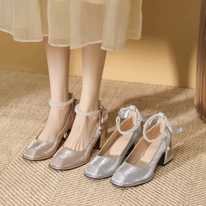 

Новинка 2023 года, летние туфли на высоком каблуке и платформе большого размера, пикантные однотонные летние туфли на высоком каблуке с квадратным носком Женская Обувь