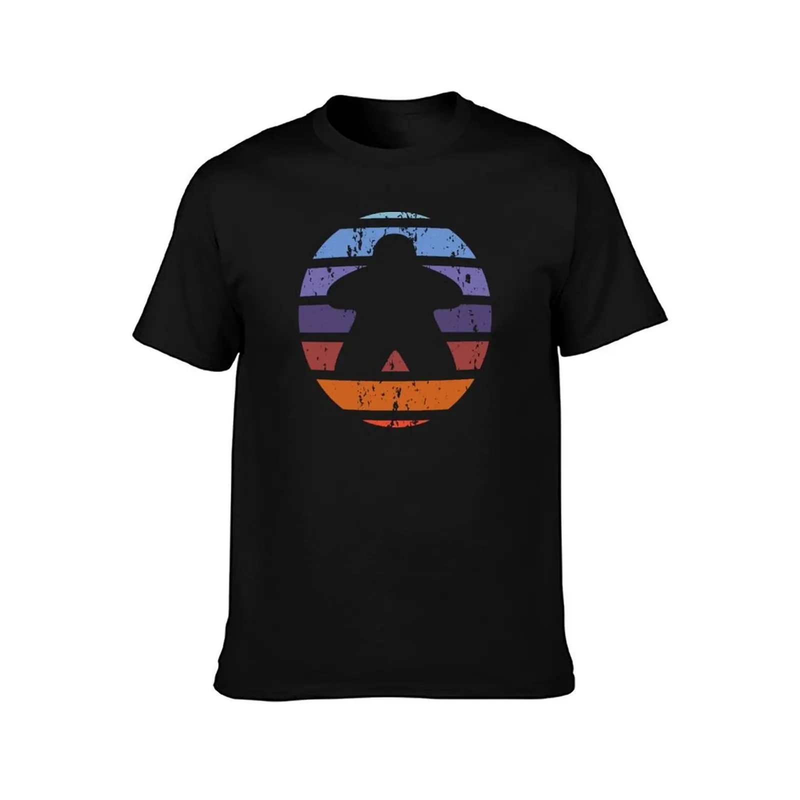 Sunset Vintage Retro Board Game Meeple T-Shirt man t shirts graphic t shirt personalised T-Shirt