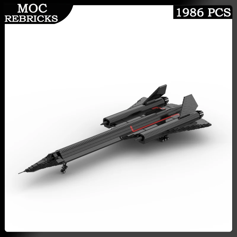 US WW2 Air Force SR-71 Blackbird Reconnaissance Personnel Carrier Aircraft MOC Building Block Set DIY Model Toy Brick Kid‘s Gift