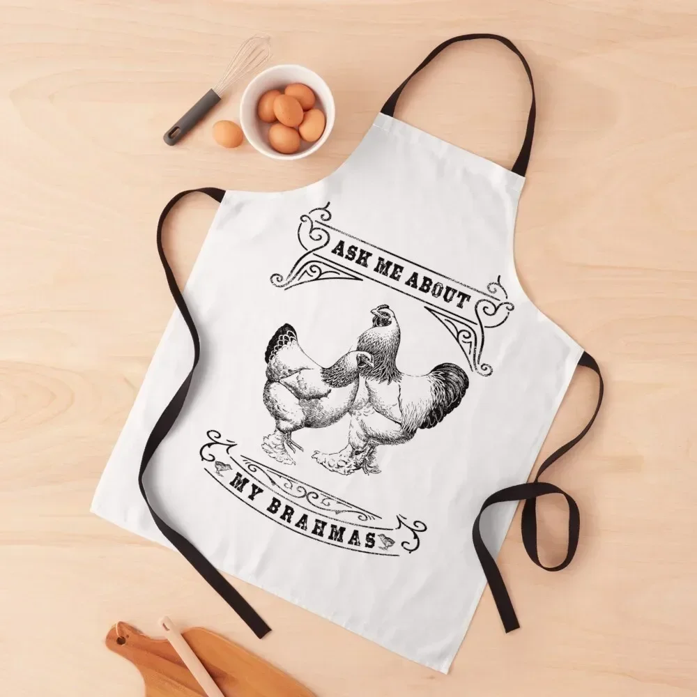 Ask Me About My Brahmas Chicken Illustration Apron Teacher Men kitchen Apron