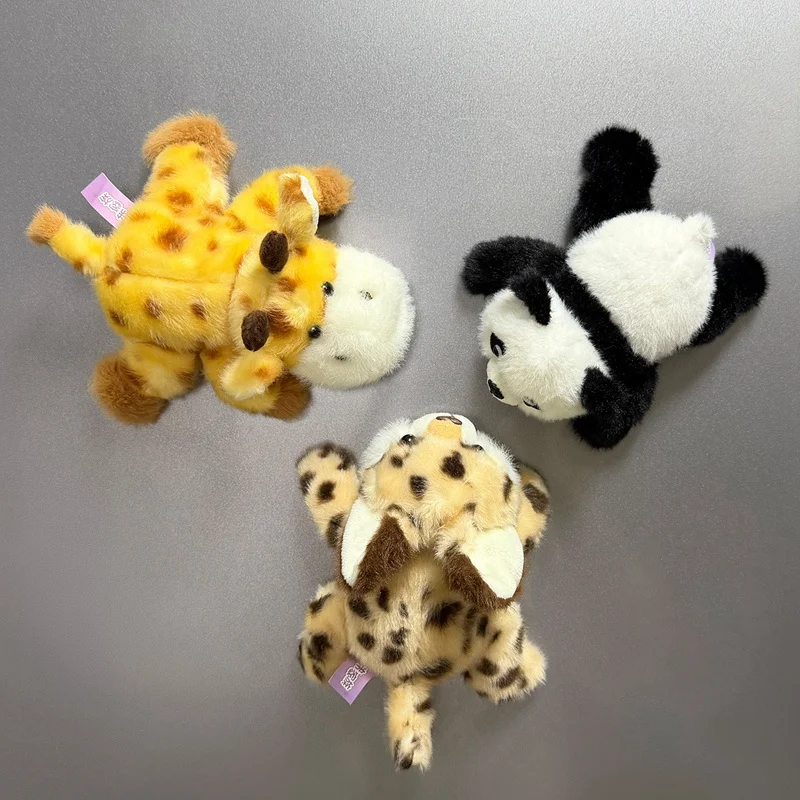 Cartoon Animal Plush Toy Refrigerator Magnet - Cute Panda Zebra Snow Leopard Tiger Giraffe Design Ideal Xmas Birthday Gift