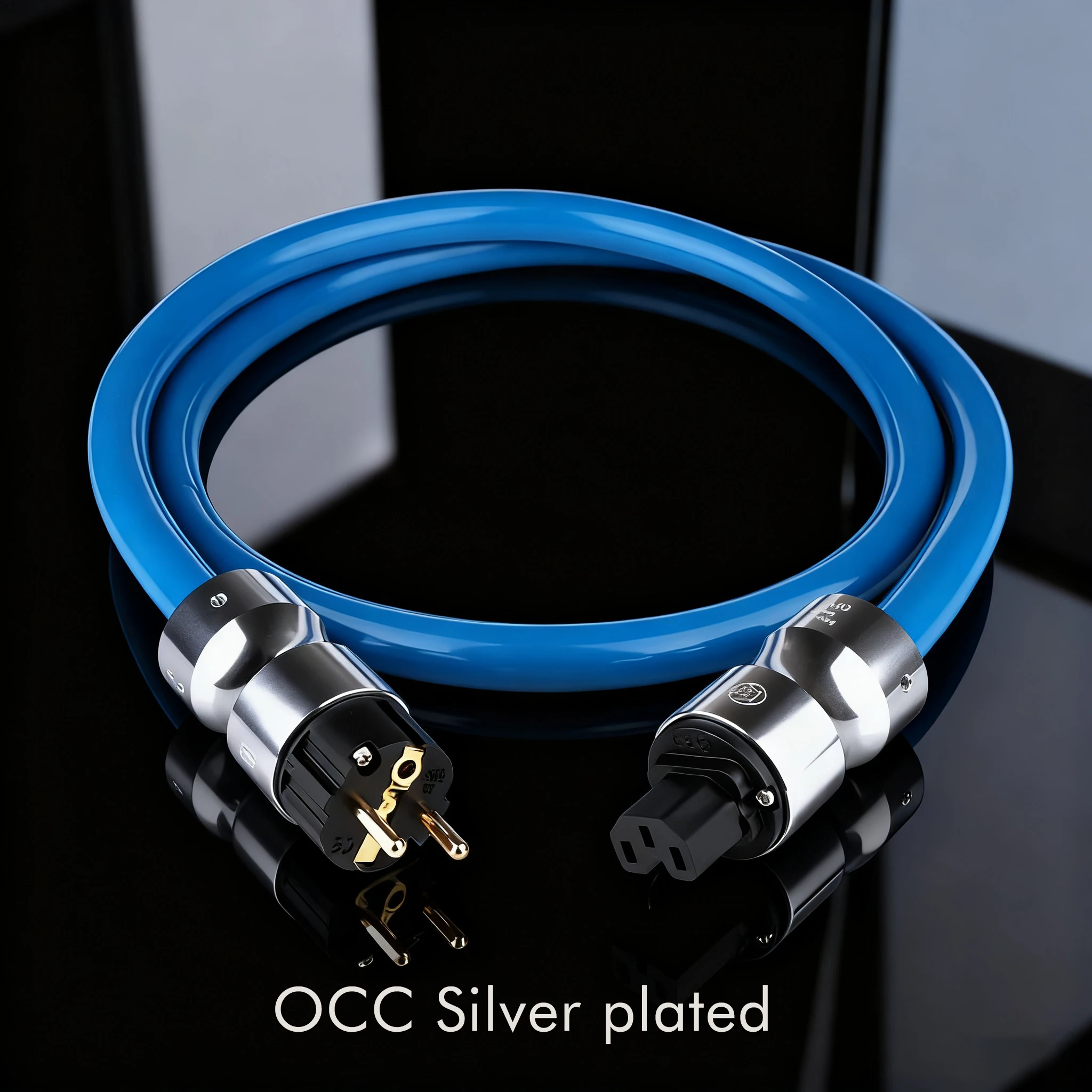 

OCC Silver Plated Power cable D511 EMC Shield AC Power Cord Silver Plated US Power Cord Cable HIFI EU version schuko power cable