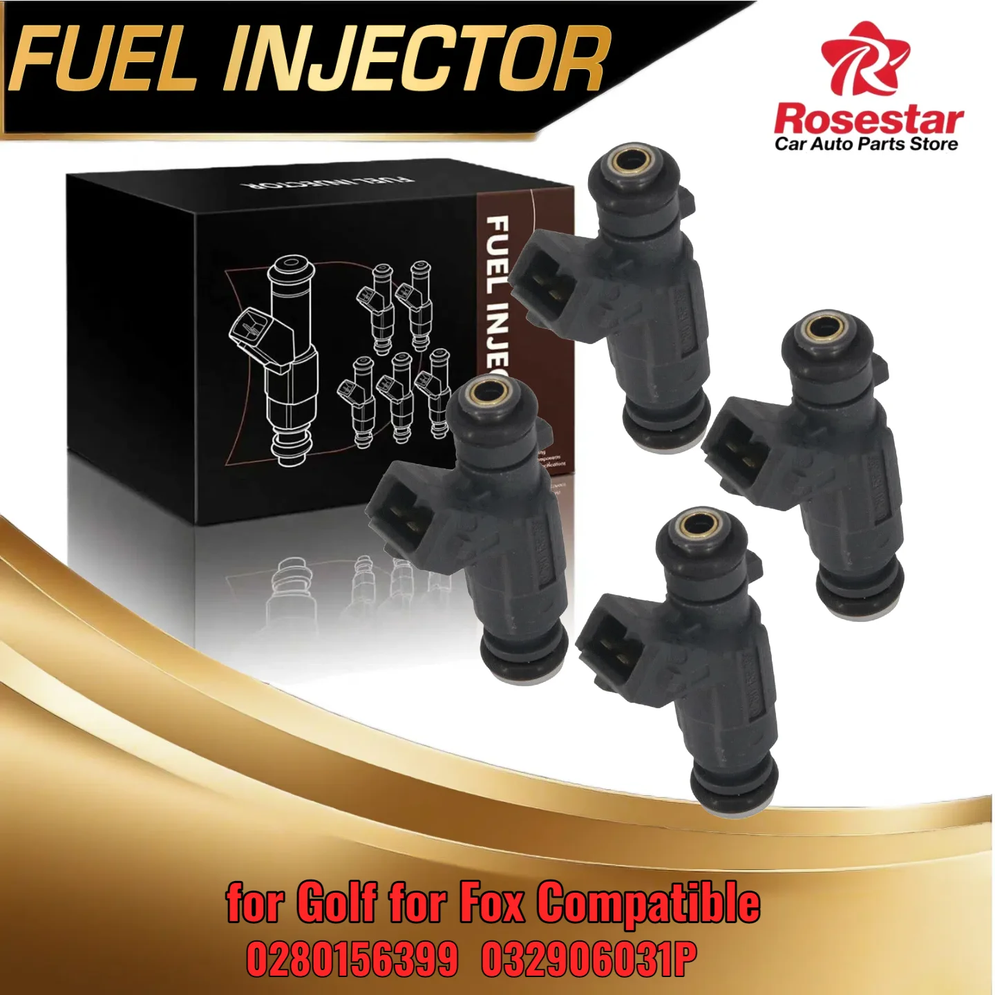 

4Pcs Fuel Injector Set for Volkswagen Golf for Volkswagen Fox Direct Replacement for 0280156399 and 032906031P