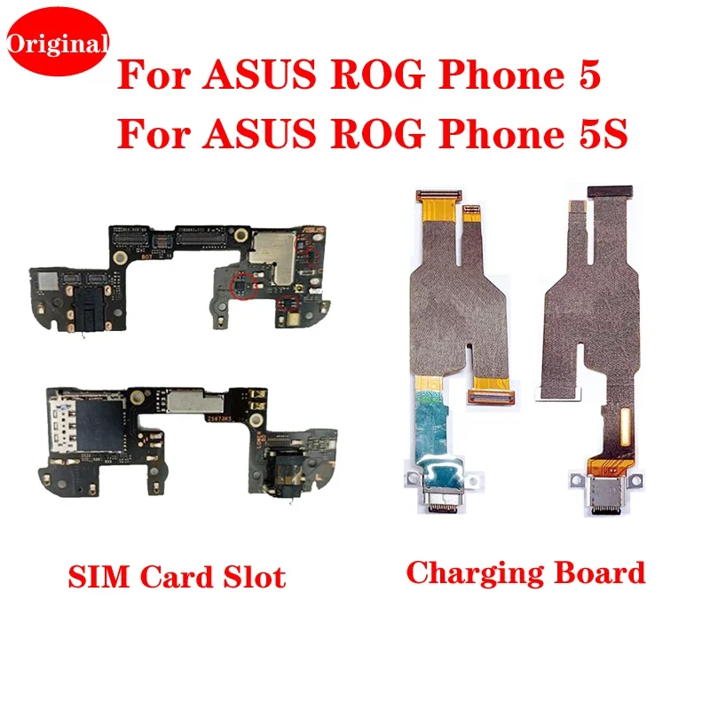 For ASUS ROG Phone 5 ROG 5S ZS673ks Type-C USB Charging Port Dock SIM Reader Card Slot Mic Signal Earphone Jack Board