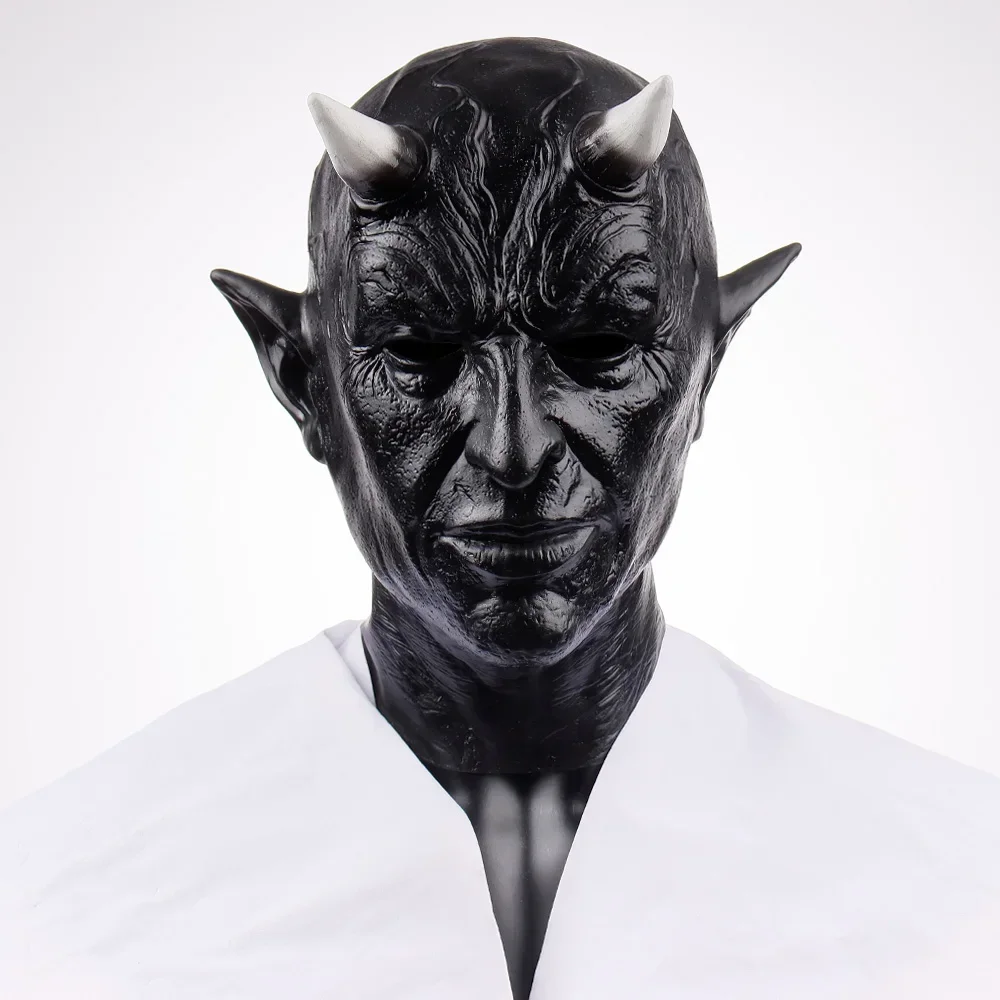 

Маска для Хэллоуина 2025 года с corne de démon de Mephistopheles, casque de Cosplay, tueur du diable d'horreur, и латекс, mascarade