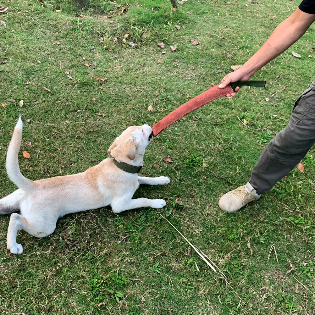 

Dog Bite Stick Tug Puppy Chew Molar Pull Biting Training Cowhide for Dogs Outdoor