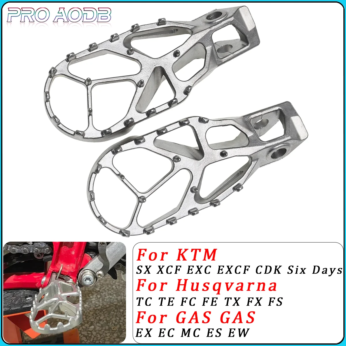 

2024 Motorcycle Modification With Stainless Steel Pedals For Husqvarna TC TE FC FE TX FX FS 125 150 250 300 350 450 501S MOTO