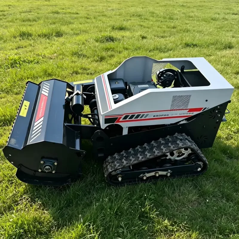 Commercial 100cm 4-Stroke DIY Remote Control Petrol Grass Mower Crawler Tracked Bush Cutter with 459cc Engine for Orchard