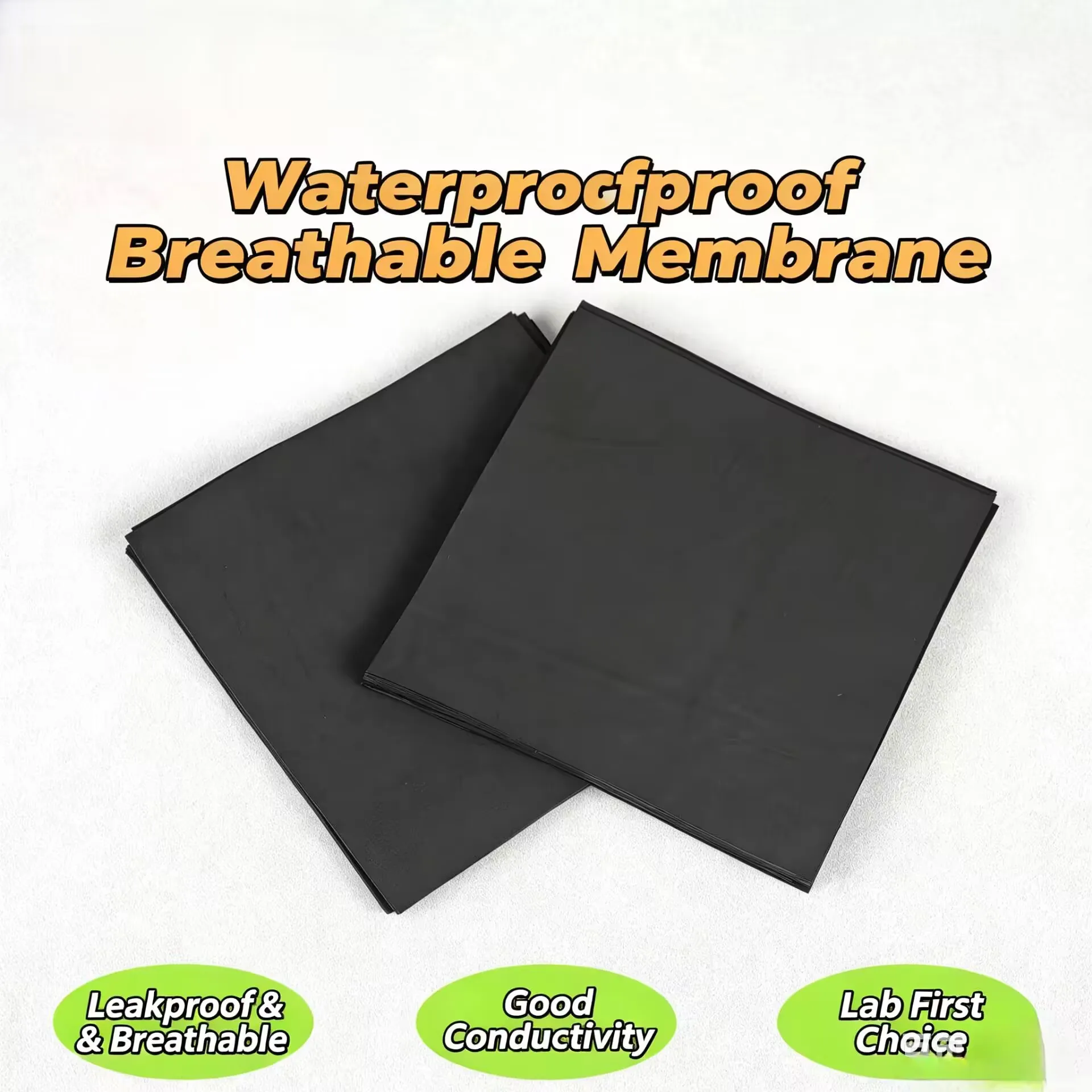 Waterproof Breathable Film 10*10cm, Black Conductive Metal Fuel Cell Air Diffusion Layer, Zinc Air Hydrophobic Layer