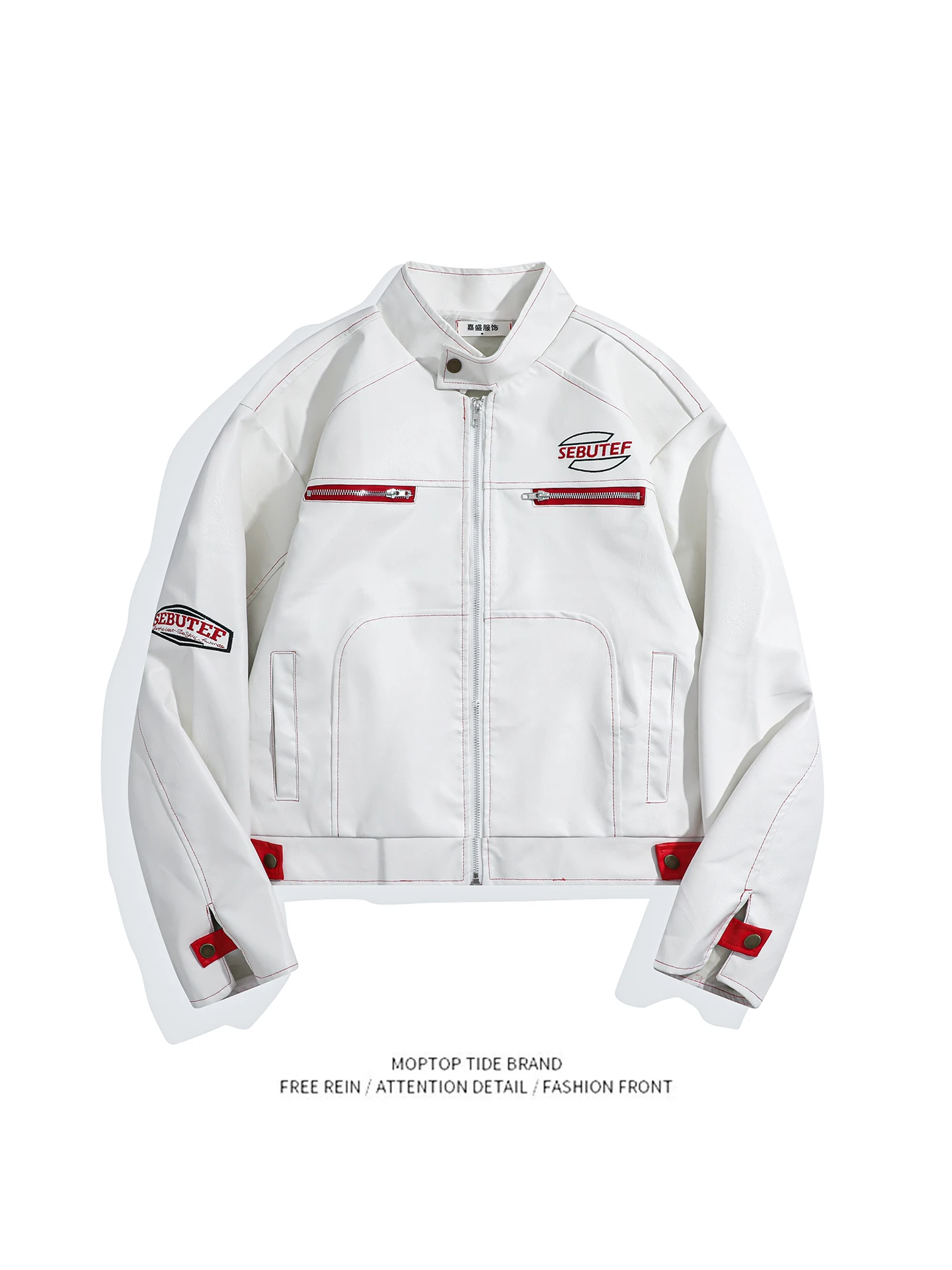 

Mr. WH Американский ретро Хай-стрит из искусственной кожи Jaet Мотоцикл Sle Дизайн Уникальное мужское и женское хлопковое пальто Весна Осень