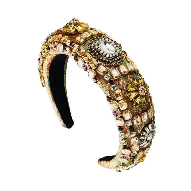 

652F повязка на голову в стиле барокко для женщин повязка на голову из бисера со стразами повязка на голову в стиле барокко убор