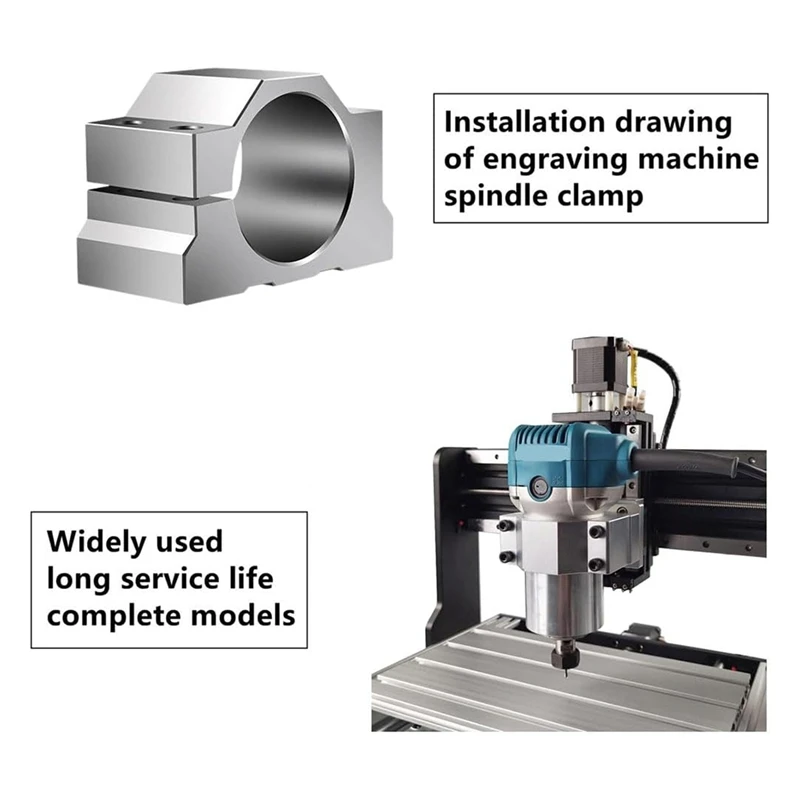 65mm CNC Spindle Motor Clamp Mounting Bracket,Spindle Motor Mount Support with 4pcs Screw, for CNC Router Engraving-A62I