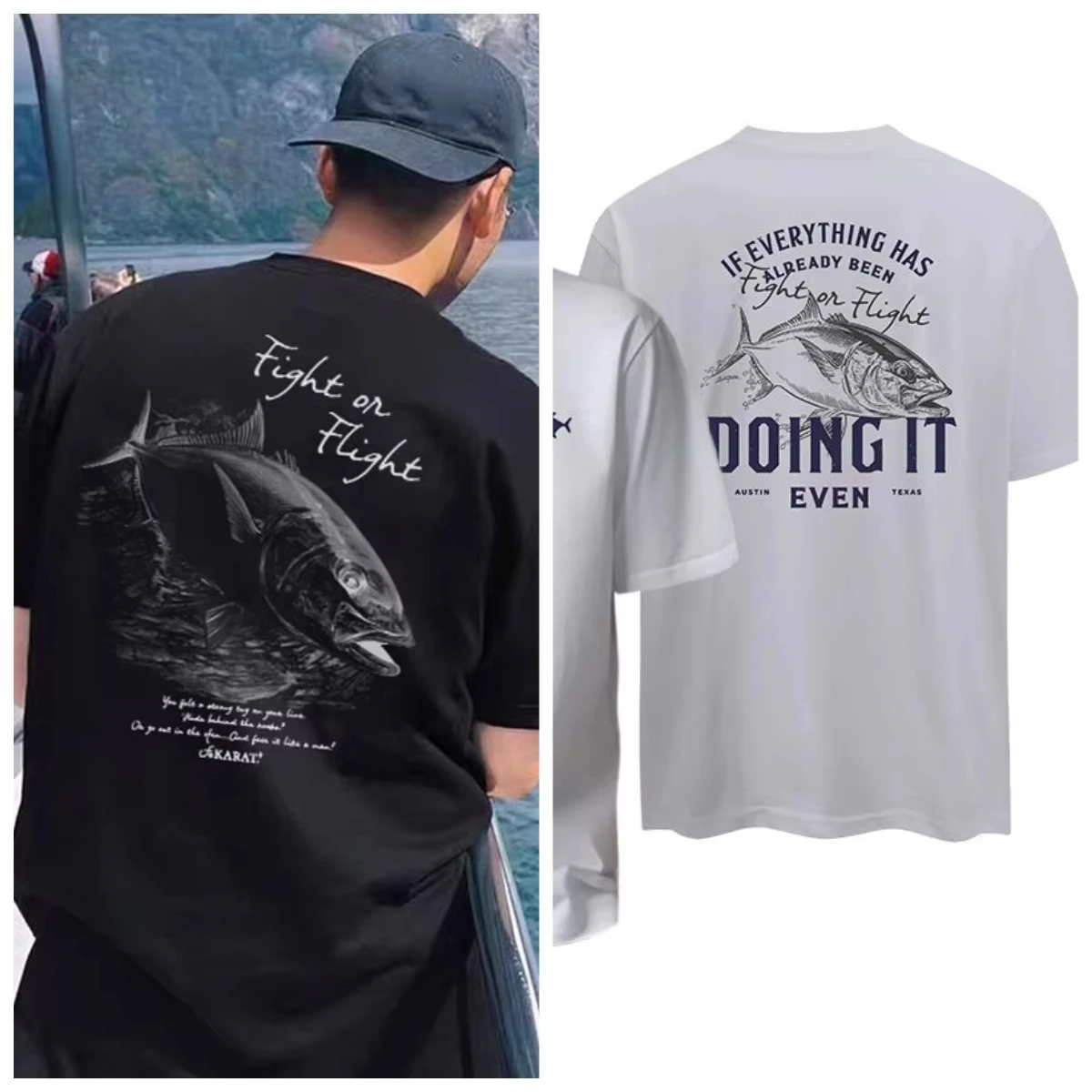 Fishing Take Prevent Bask in Summer Short-sleeved Cotton Round Collar Summer Road and The Male Money Fishing Fish Costumes
