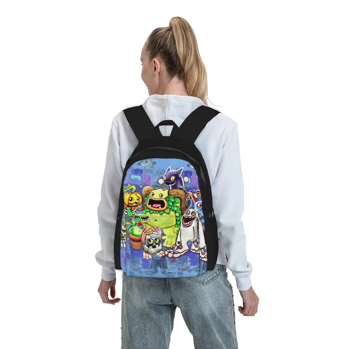 My Singing Monsters Characters Backpack Boys Girls BookBag Children School Bag Laptop Shoulder Bags for Men Women