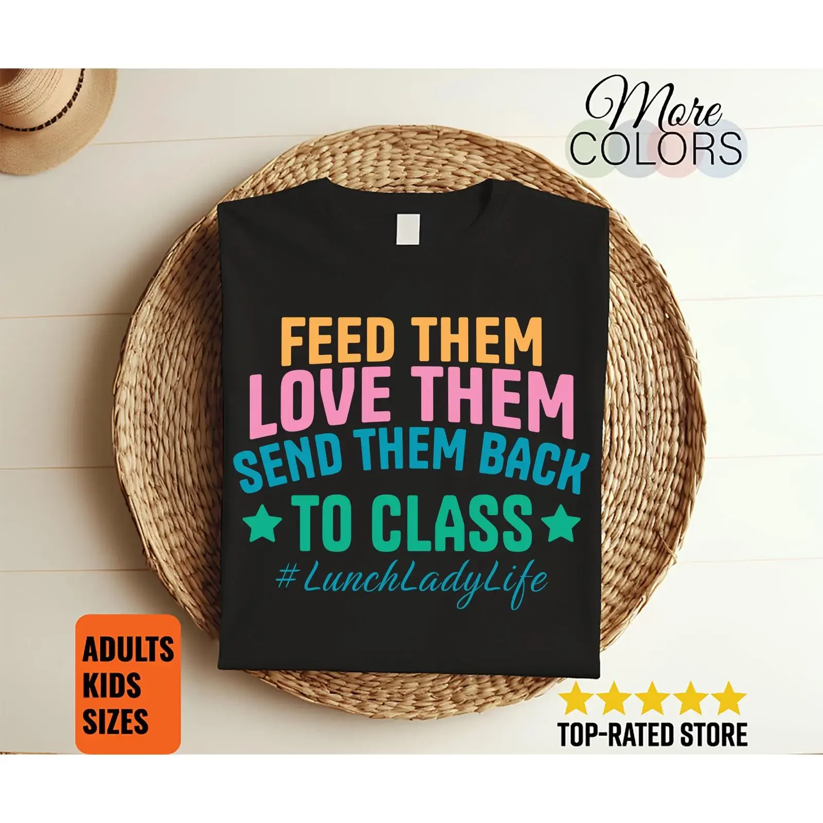 Feed Them Love Lunch Lady Life T Shirt School Cafeteria Worker Food Service Staff Appreciation Retro vintage Washed Casual