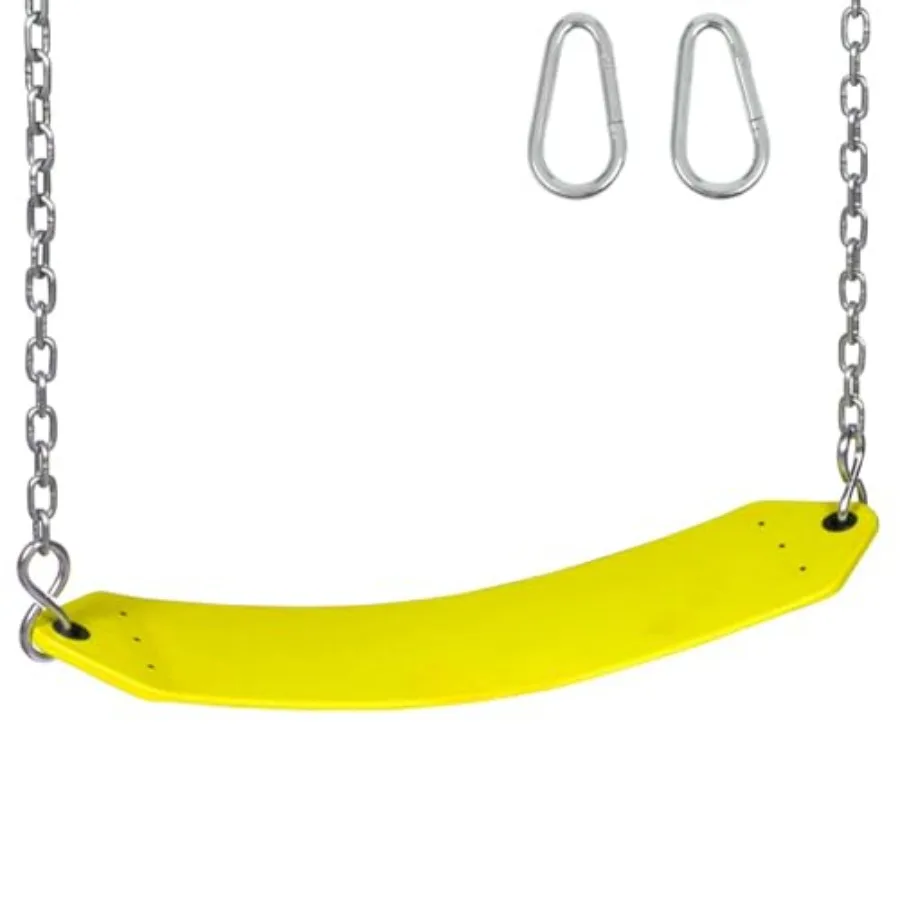 

Swing Set Stuff Inc. Residential Belt Seat with Chains and Hooks and SSS Logo Sticker Playground Accessory Yellow