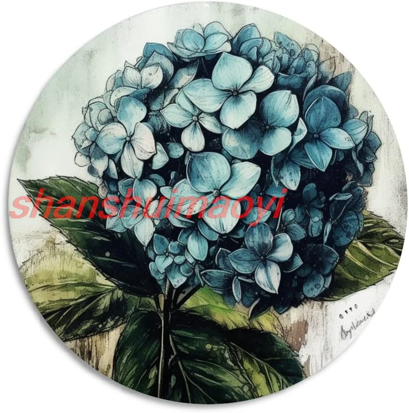 shan und Metal Aluminium Tin Sign Garden Flower Metal Tin Sign, Beautiful Hydrangea, Farmhouse Sign Country Farm Kitchen  1pc