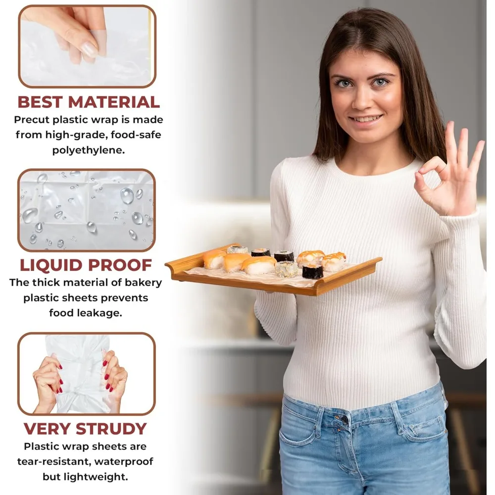 Best - Folhas de plástico transparente Deli, 15 x 10,75 polegadas, pacote com 10.000 envoltórios para sanduíche, folhas transparentes pré-cortadas - alta qualidade, venda quente