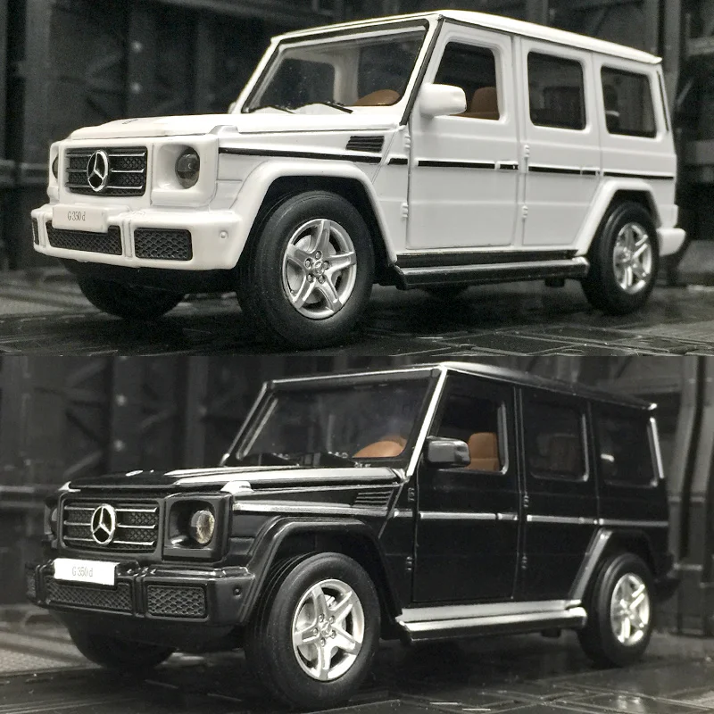 1:32 modelo de veículo off-road em liga Mercedes G350d, portas e capô do motor, porta-malas pode ser aberto como presente para amigos