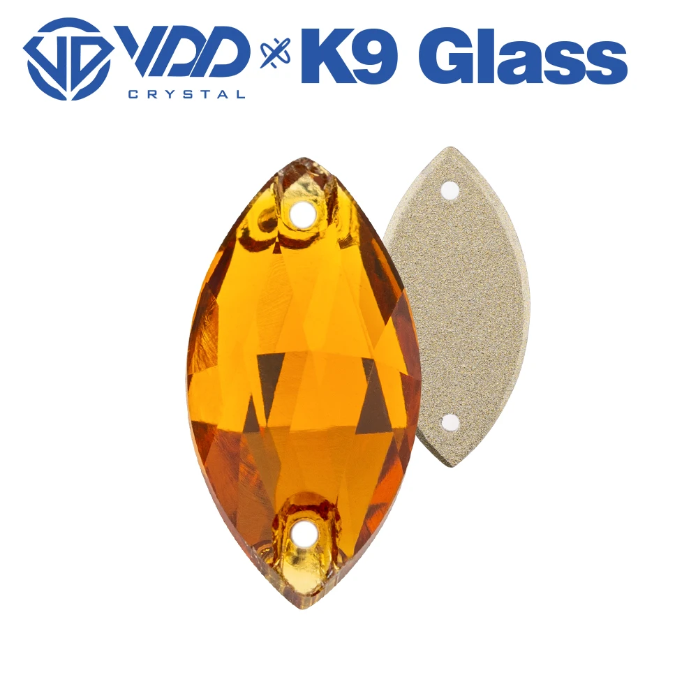 VDD S107 Coffee Navette Hochwertige K9-Glas-Applikationssteine zum Aufnähen, Kristall-Strasssteine mit flacher Rückseite, Nähzubehör für Kleidung und Stoffe – Detail 7