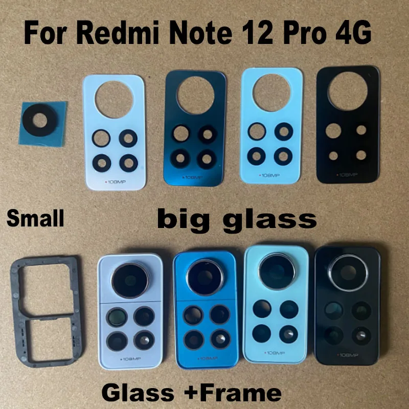 1PCS For Xiaomi Redmi Note 12 Pro 4G Back Camera Glass Rear Lens Cover With Frame Ahesive Sticker Replacement