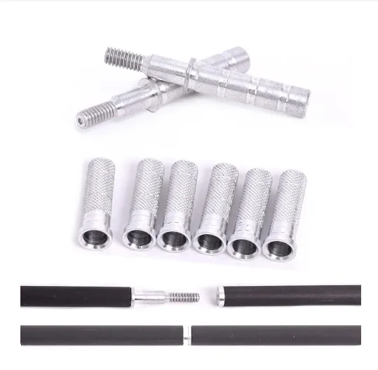 6/12/24pc Archery  Arrow Insert Arrow Connecter ID6.2mm OD7.6mm   for Insert Arrow Take-down Arrow Shaft