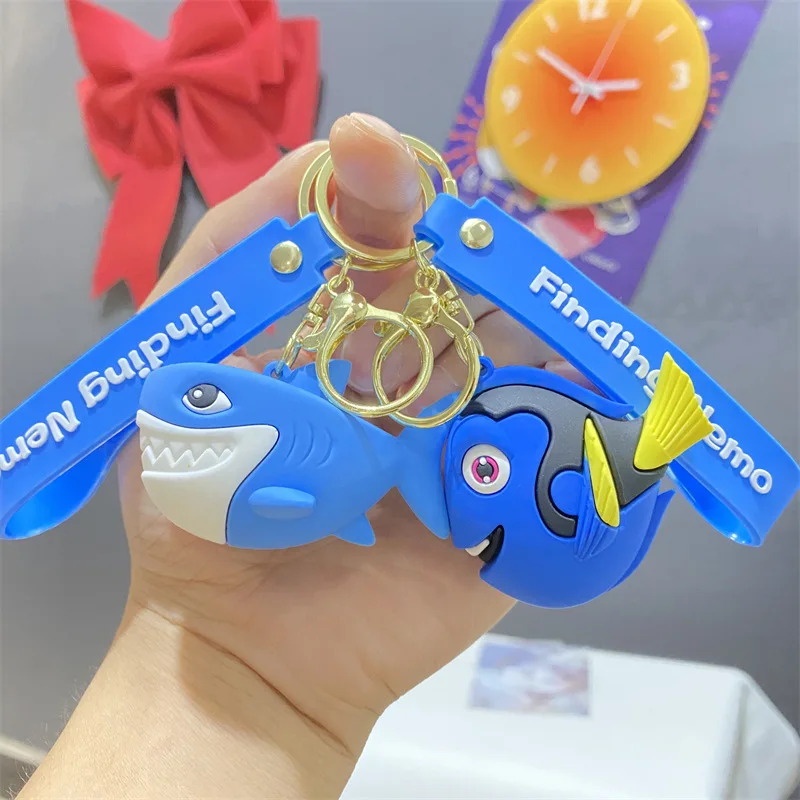 Disney Finding Nemo Keychain Backpack Pendant Anime Cartoon Kawaii Ugly Fish Nemo Dory Cute Car Keyring Kids Birthday Gift Toy