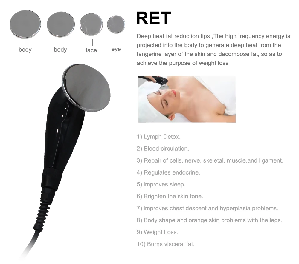 Indiba tecar cet ret 448k diathermie therapie körper abnehmen tecartherapy dringt 12cm unter die haut tief gesundheitspa ein – Detail 3