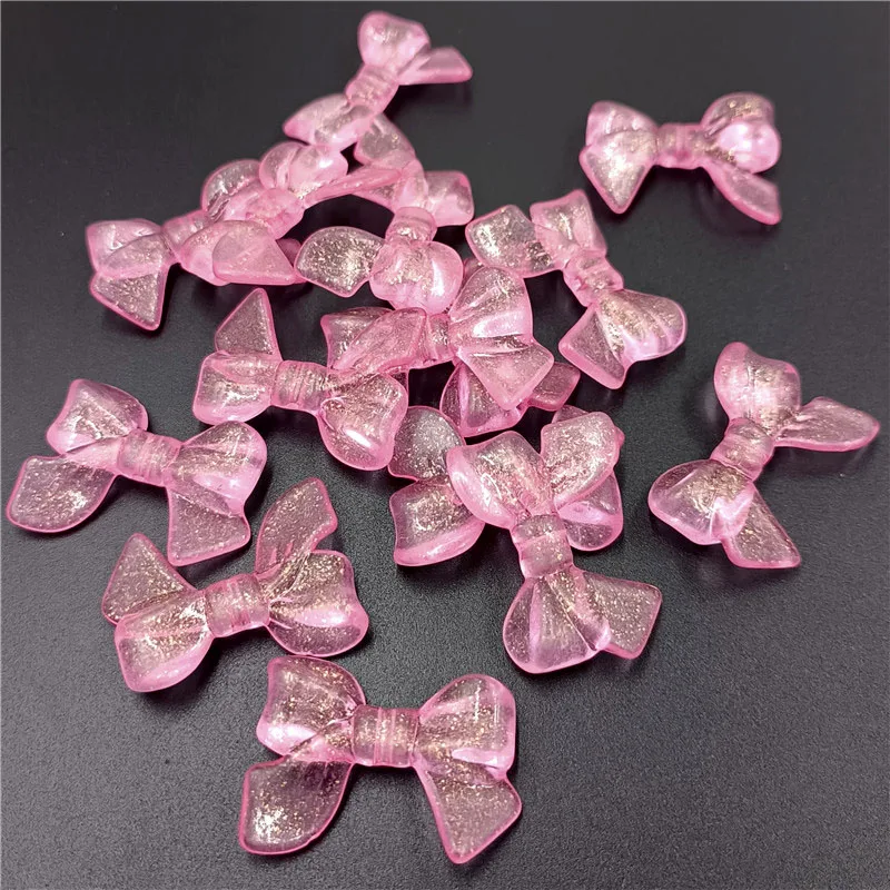 Luminous 10 Pieces/batch 33mm * 24mm Fine Flashing Fluorescent Bow DIY Necklace Bracelet Accessories Jewelry Accessories Acrylic