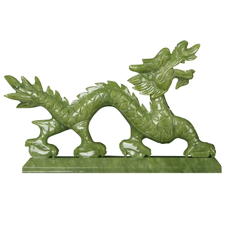 Imagem -06 - Chinês Zodíaco Dragão Ornamentos Jade Natural Artesanato High-end Casa Sala de Estar Desktop Feng Shui Decorações Bancada Decoração