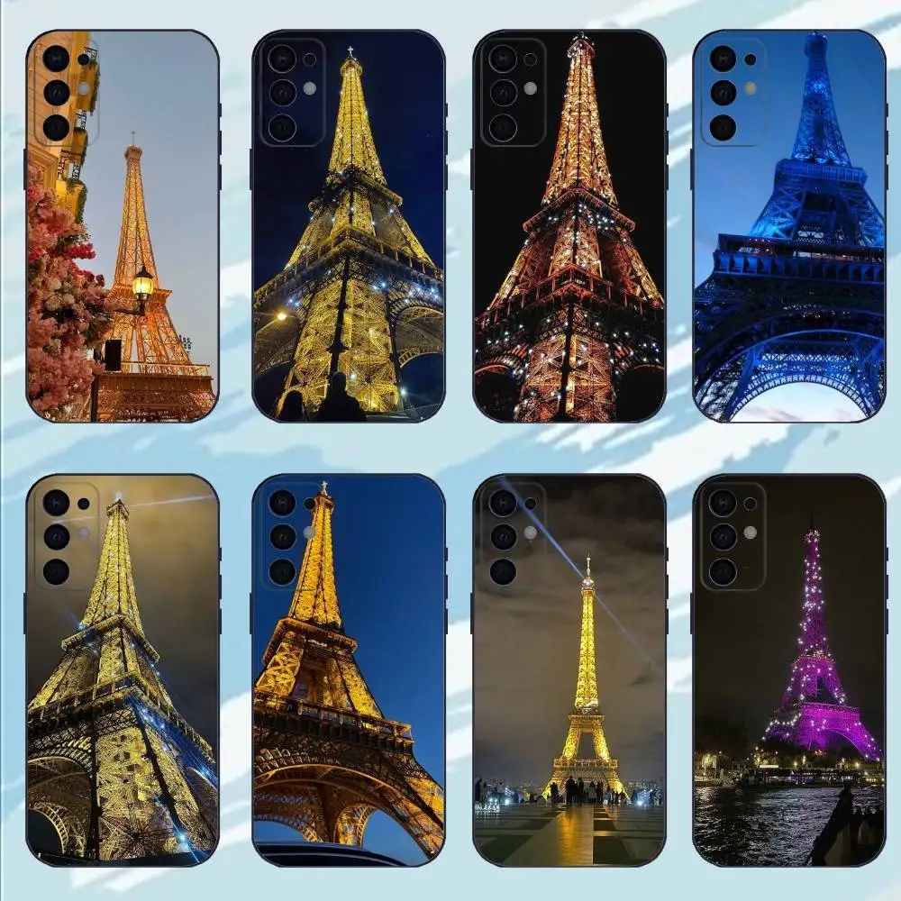 

E-Eiffel Tower F-France Phone Case For Samsung S25,S24,S23,S22,S21,S20,Plus,lite Soft Black Shell