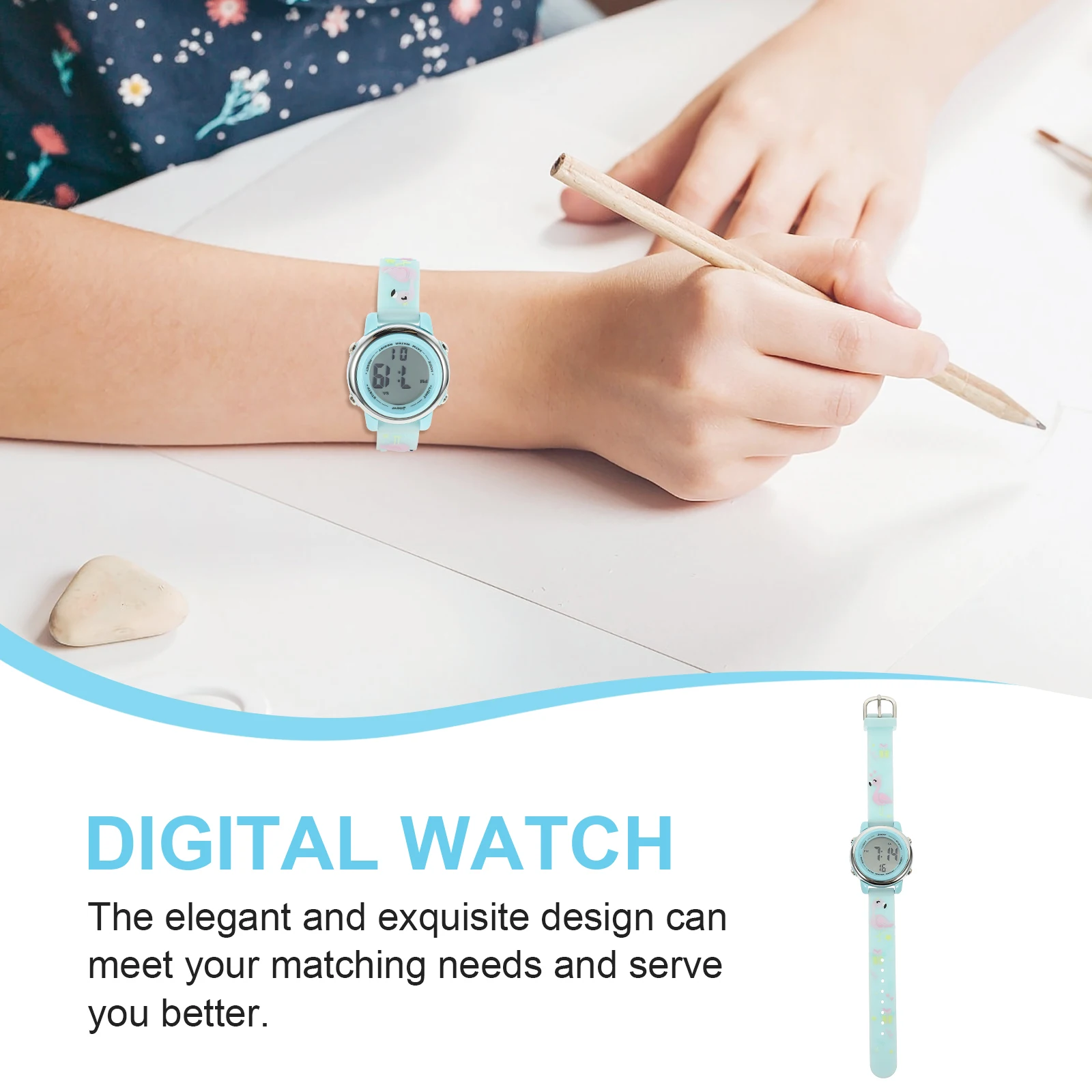 Kids Luminous Cartoon Watch Multi-Functional Waterproof LED Digital Clock Lightweight Comfortable Fit Ideal Gift for Students