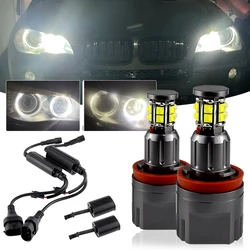 2pcs 120W H8 LED Error Free Angel Eyes Light Headlight Lamp For BMW E92 E93 E82 E70 X5 E71 X6 F01/F02  E63/E64 08-13 White 6000K