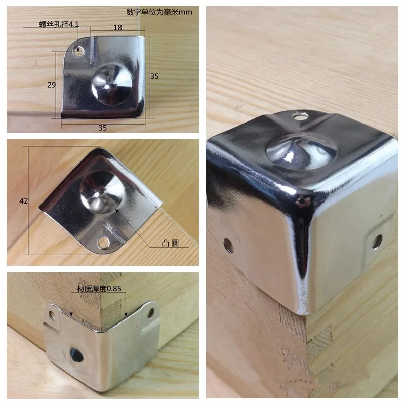 Iron Corner Protectors Silver Style Metal Box Corners Decorative Wooden Case Corner Cover Case Box Corners Brackets Furniture