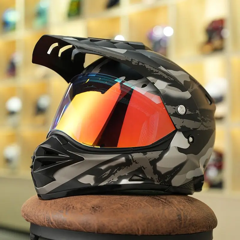 Ryzen Motorcycle Off-Road Helmet Helmet Men's Road Rally Full Helmet Anti-fog Locomotive Four Seasons Capacete De Motocicleta