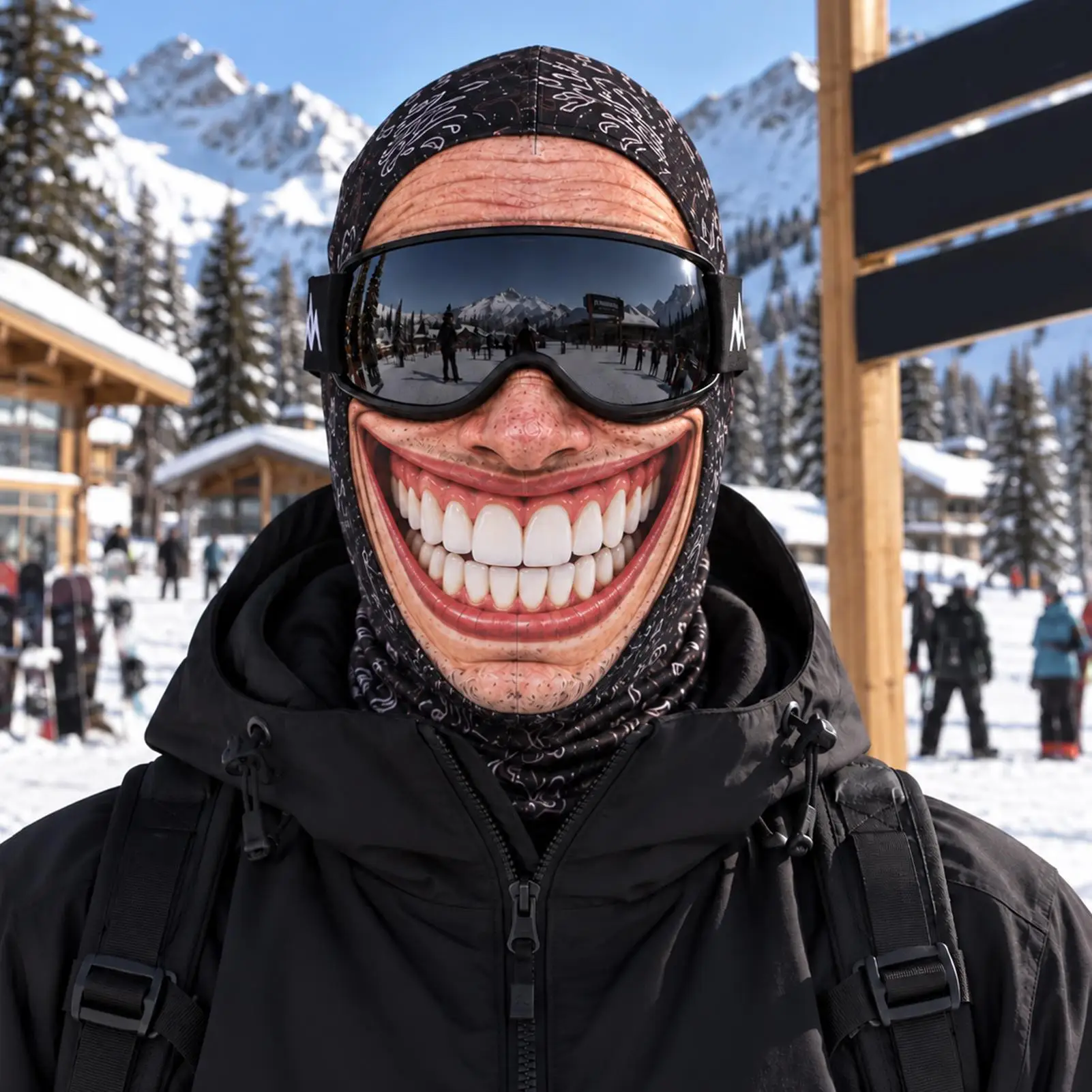 Unisex Size Funny Prank Mask 3D Print Breathable Motorcycle Ski Face Mask Funny Ice Silk/Dornex Neck Hood Helmet Liner Skiers