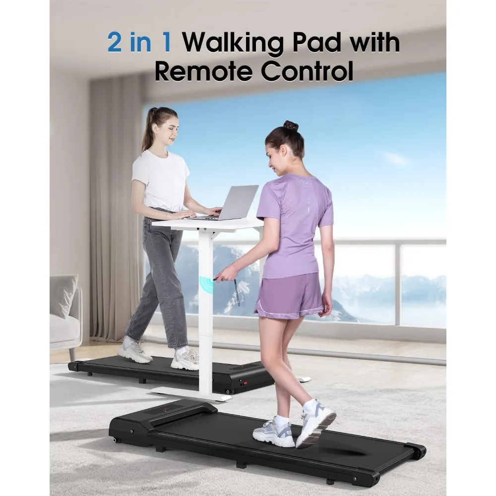 Walking Pad Under Desk, 6.2MPH Portable Flat Treadmill for Office & Home, 2.5HP Ultra Quiet Standing Desk Treadmill