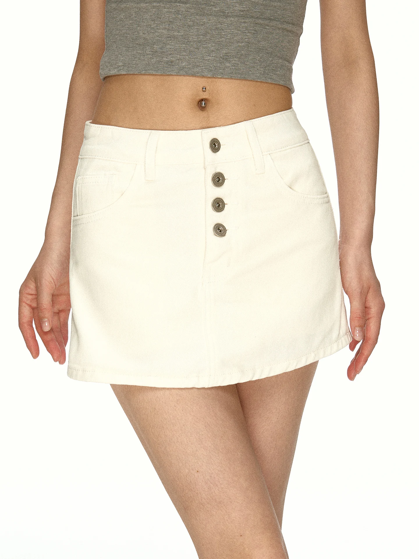 Aaisup High Waist A-Line  Skirt Women's Summer New Slimming White Basic Anti-Light Short Pants Skirt Girls Premium Fashion