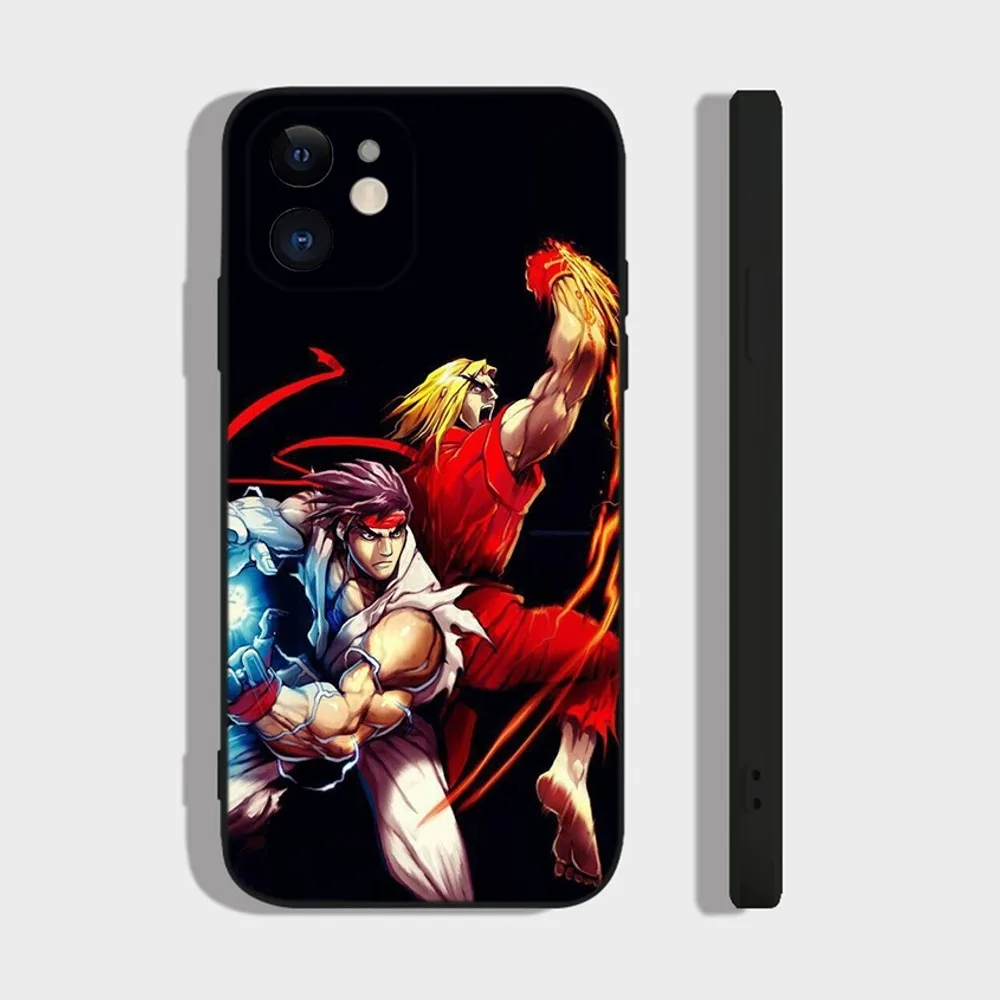 Capa de telefone Game S-Street F-Fighter-S para iPhone 14,13,12 Mini 11 Pro XR,X,XS,MAX 6S,7,8 Plus Capa de silicone preta macia