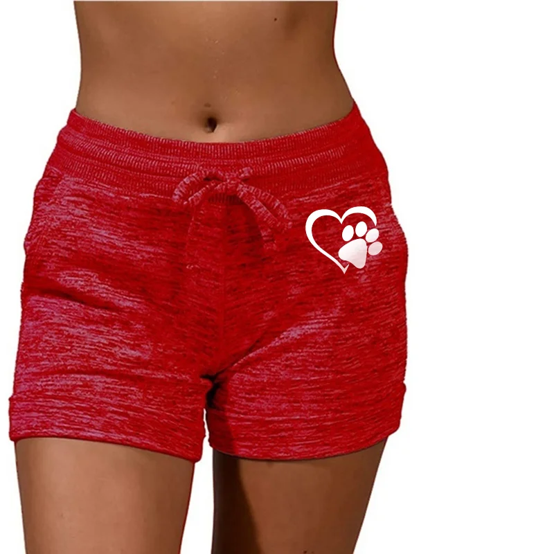 Women's lace up pure cotton shorts, colorful fashionable fitness pants, casual and comfortable home sleeping pants