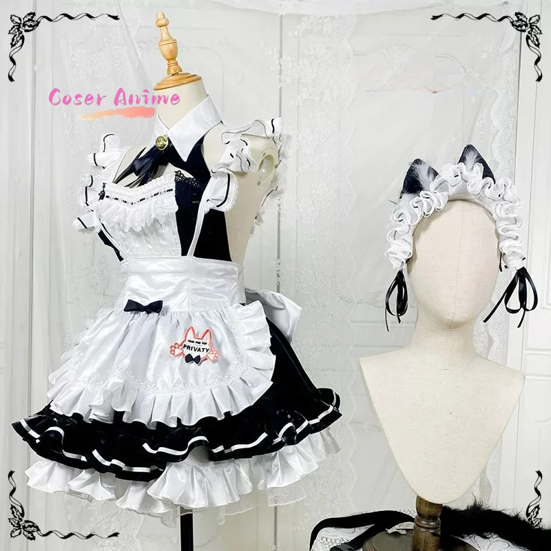 

NIKKE Privaty Battle Maid Outfit, Black & White Full Set Cosplay Costume