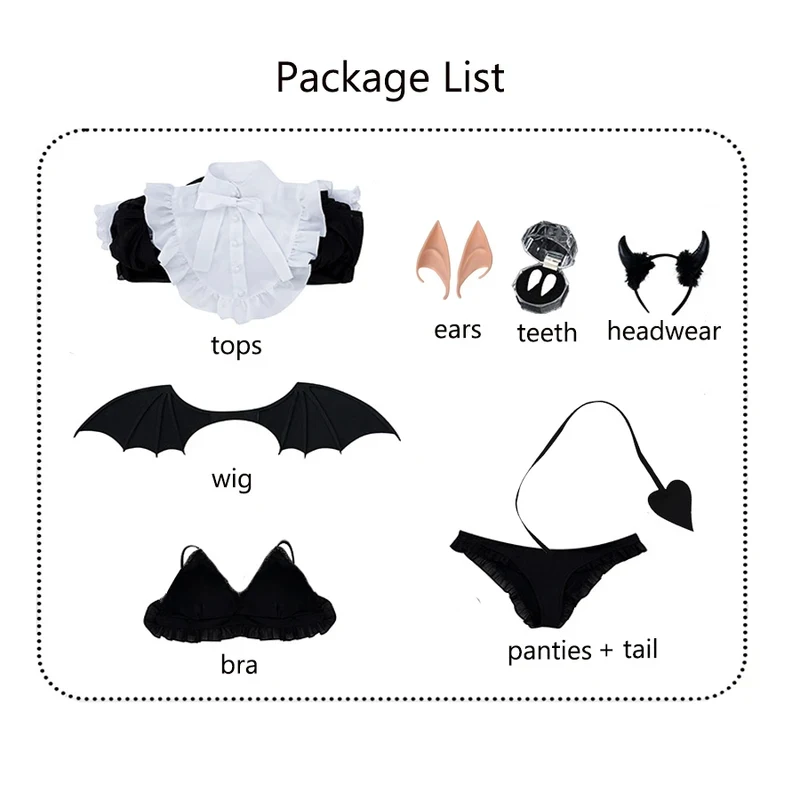 w;3'c\6,b'Anime My Dress Up Darling Costume Marin Kitagawa Rizu Kyun Little Devil Cosplay Cute Sexy Uniform Wig 7;m/8\f;