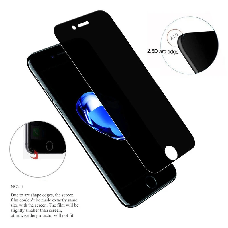 9H Anti Privacy Screen Protector for iPhone 8 7 Plus 6 6s Plus 5 5s SE Protective Glass For iPhone XS Max XR X  Anti Spy