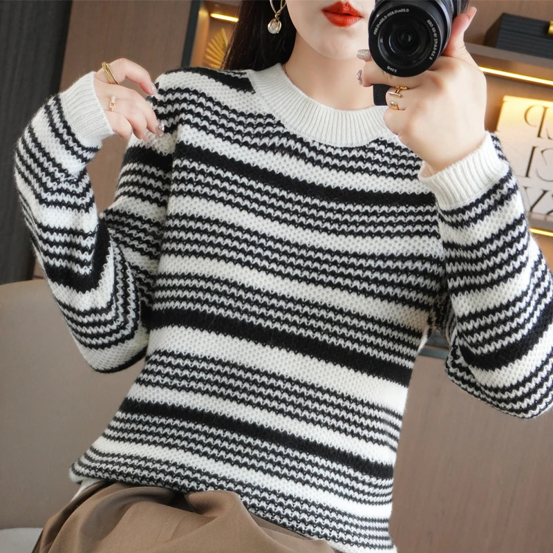 

2024 New Winter Cashmere Sweater Women Loose Seven needle thickening Cashmere Sweater Women Knitted Pullover