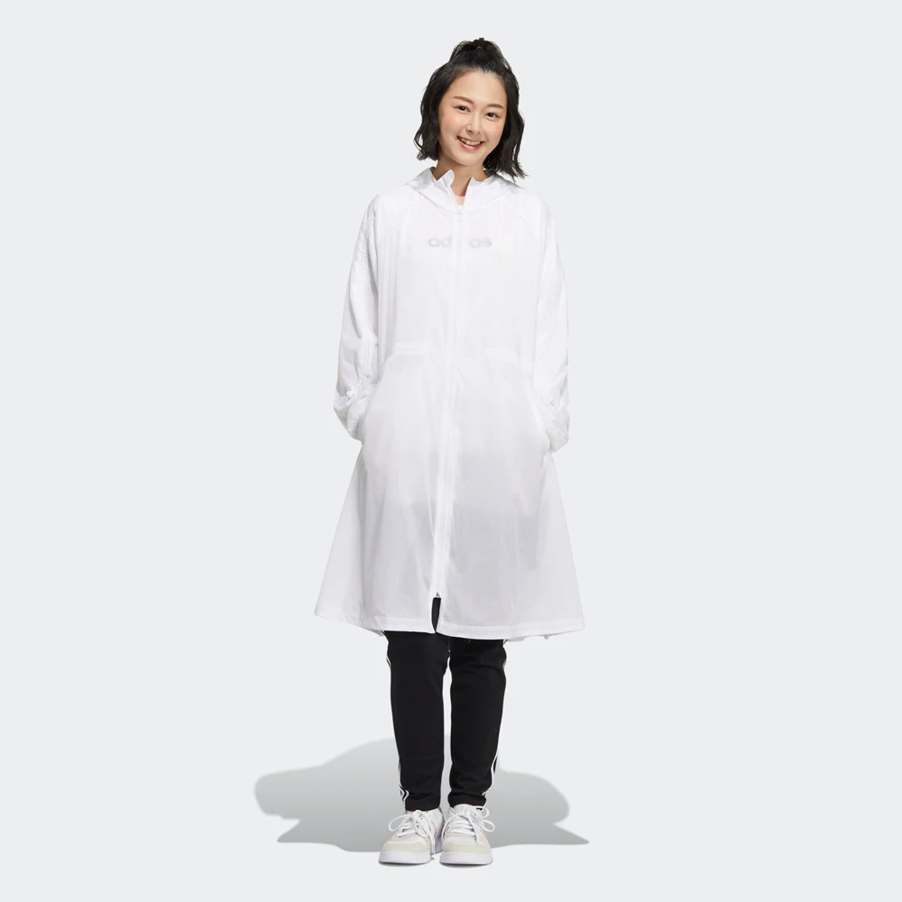 

Adidas Originals Line Стильная белая длинная куртка с капюшоном, легкая, идеально подходящая для ежедневных поездок и путешествий